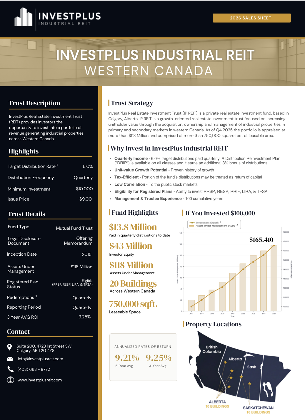 InvestPlus Industrial REIT 2026 Sales Sheet preview